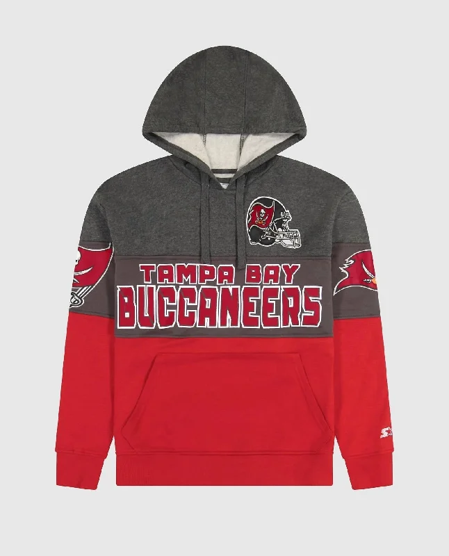 Sporty Comfort Men's Tampa Bay Buccaneers Pullover Hoodie In Grey And Red