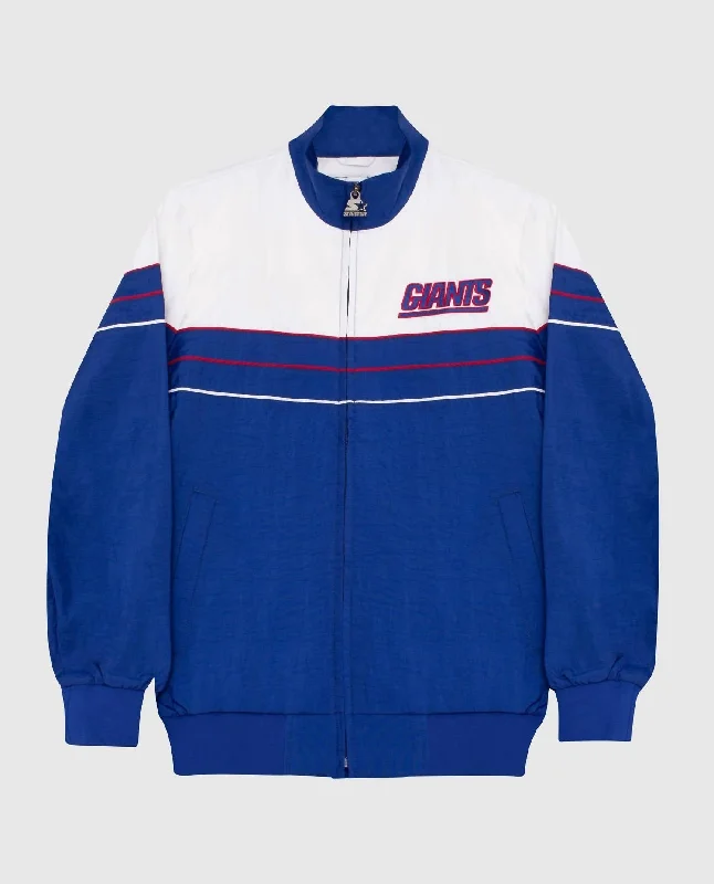 Soft Looks Men's New York Giants Nylon Full-Zip Jacket In Blue