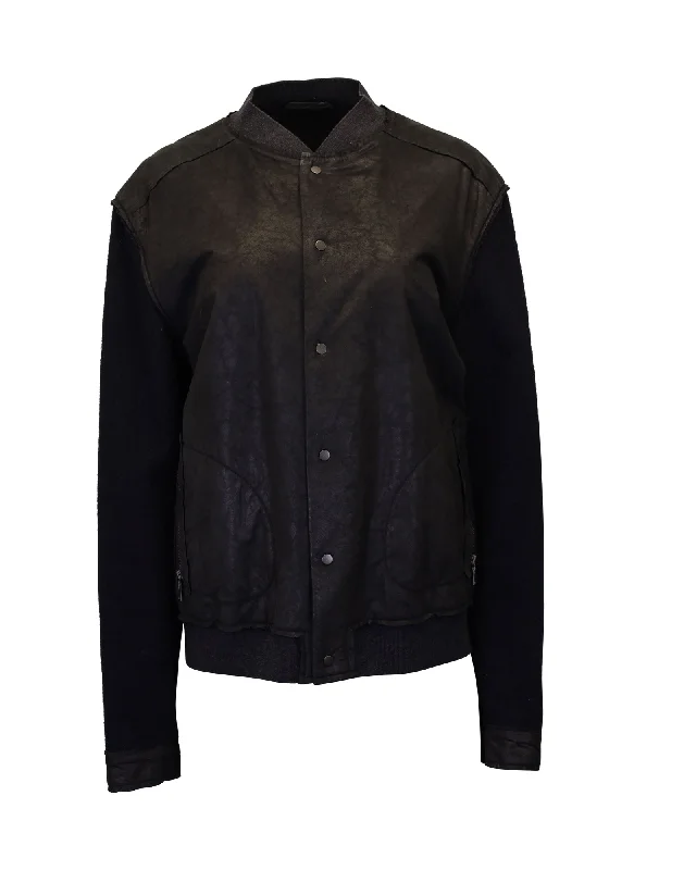 Sporty Wear Lanvin Bomber Jacket in Goat Leather