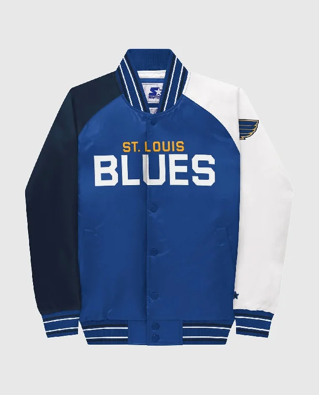 Fashion Comfort Youth St. Louis Blues Varsity Satin Full-Snap Jacket