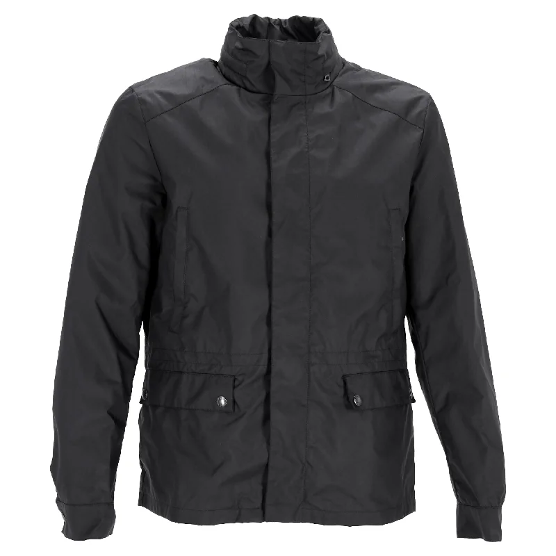 Comfy Pants Prada Parka Jacket with Pockets in Black Polyamide