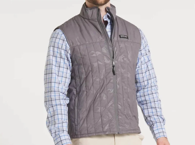 Comfort Fit Whitefish Quilted Vest In Light Gray