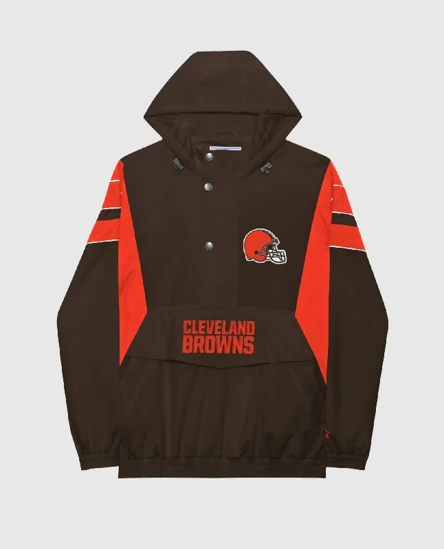 Everyday Outfits Men's Cleveland Browns Home Team Half-Zip Starter Jacket