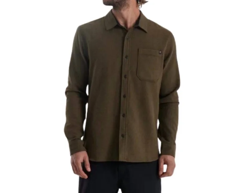 Breezy Comfort Crossroads Flannel In Dark Military