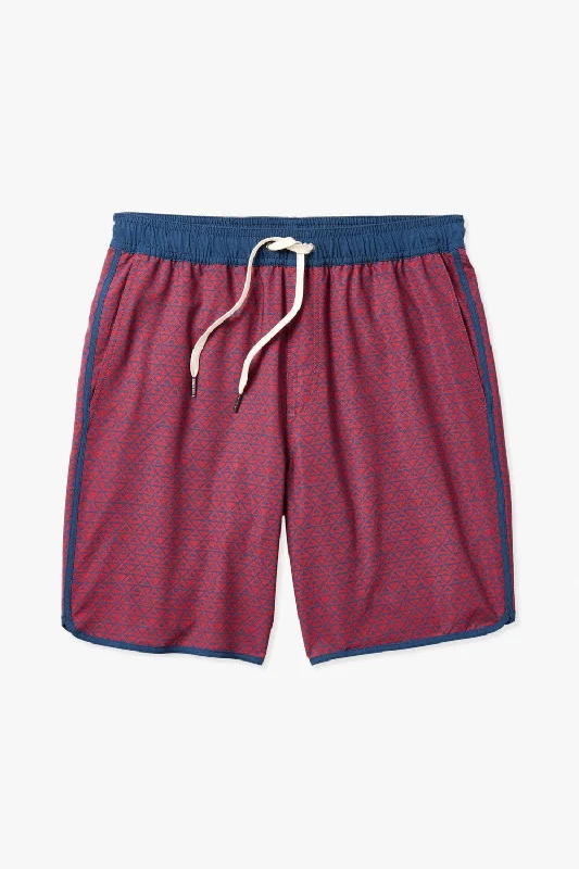 Floral Prints Fair Harbor Anchor 8" Short in Nautical Red Wavy Geo