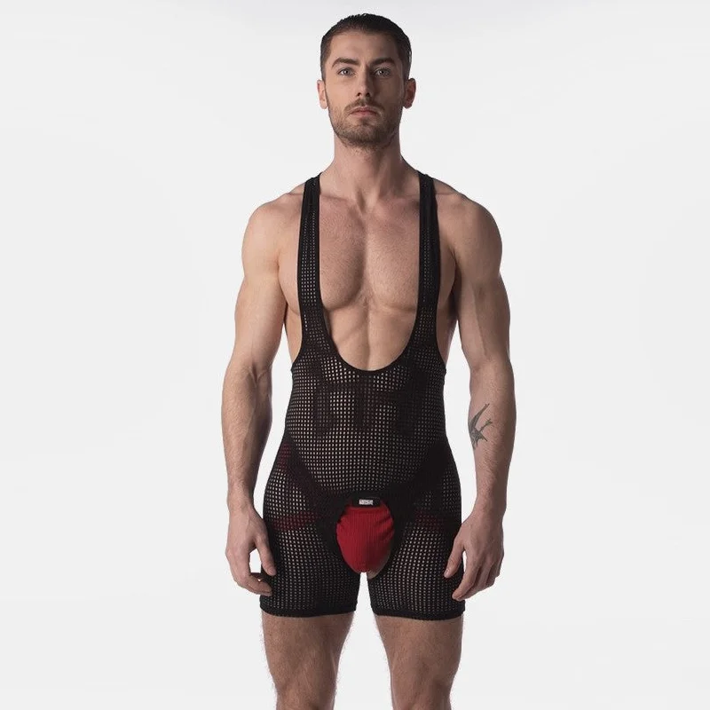 Cozy Apparel Barcode Berlin Pan mesh singlet black