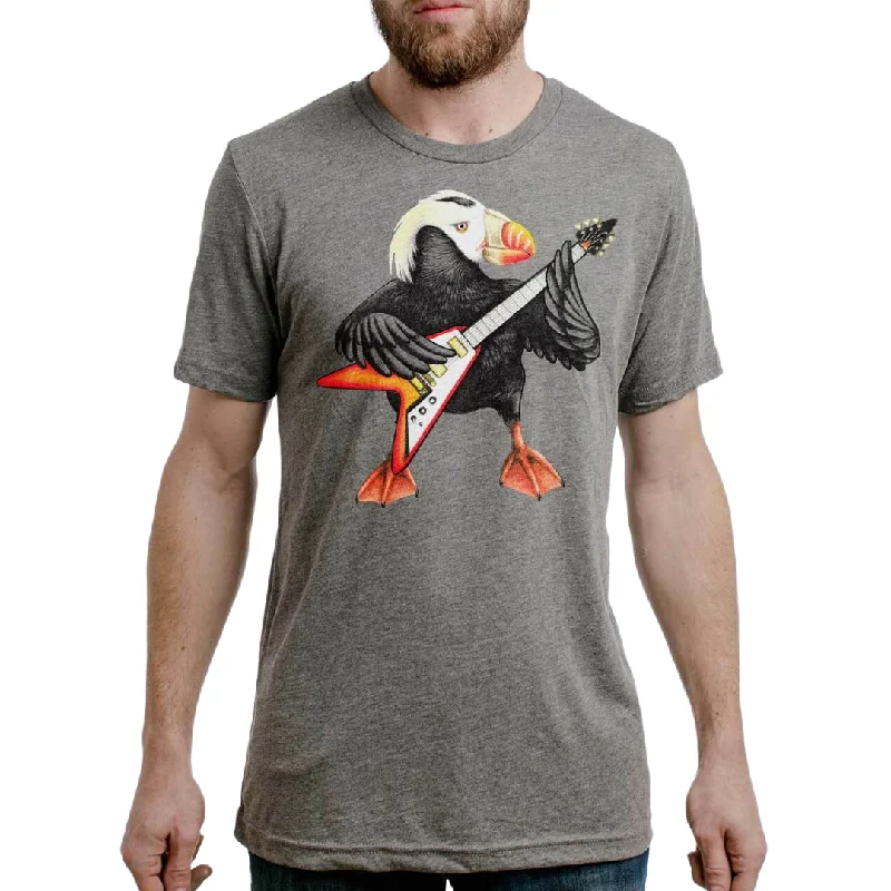 Personalized Design Curbside Shredding Puffin slim fit t-shirt grey