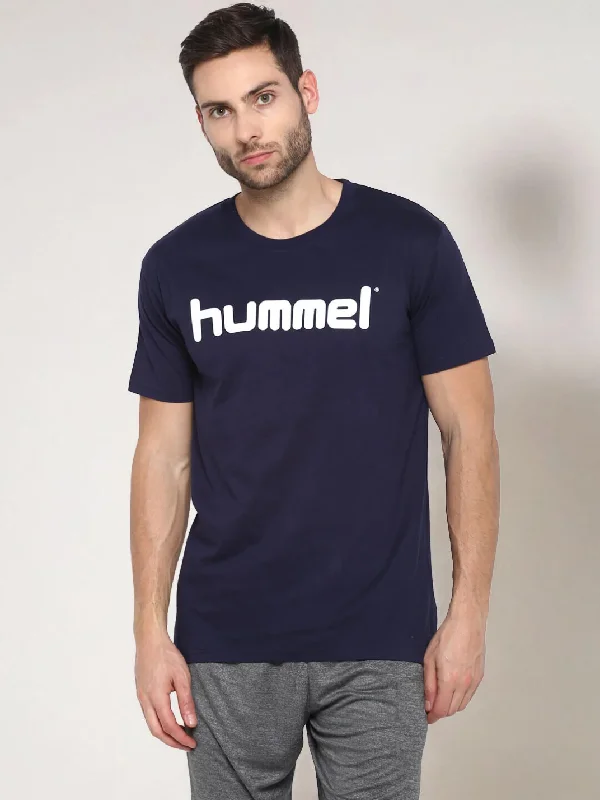Cozy Fashion Trends Go Cotton Logo Round Neck Cotton Rich Half Sleeve Solid Regular fit Cottonpoly T-shirt for Men Comfortable soft Breathable Fabric Stretchable for Everyday Use Ideal for Casualwear