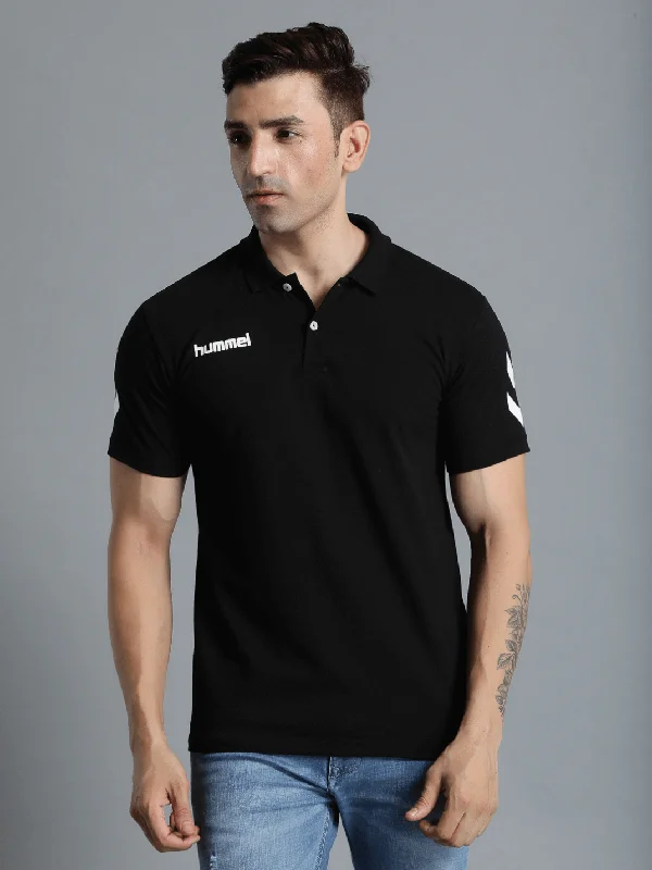 Classic And Versatile Go Cotton Polo Neck Cotton Rich Half Sleeve Solid Regular fit Cottonpoly T-shirt for Men Comfortable soft Breathable Fabric Stretchable for Everyday Use Ideal for Casual wear and officewear