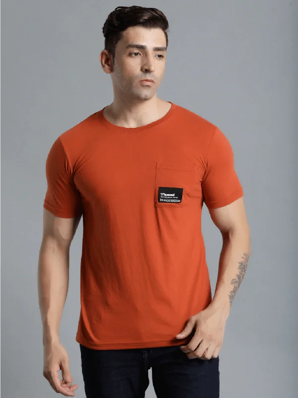 Cute Style Hummel Cavo Mens Rust T-Shirt
