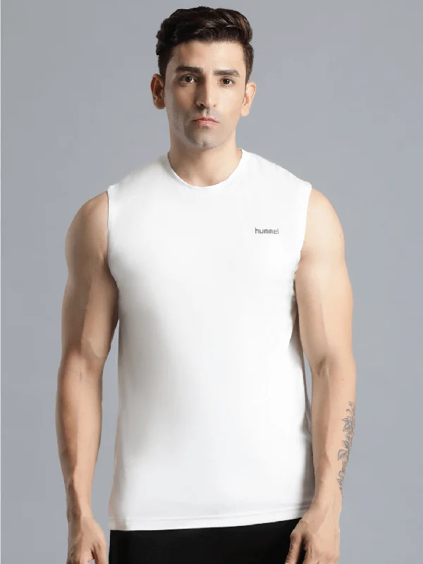 Fashionable Items Darby Round Neck Sleeveless Solid Regular fit Polyester T-shirt for Men Comfortable Breathable Fabric Stretchable for Everyday Use Ideal for Yoga Training Gym Running or Performance Fashionable Items Darby Round Neck Sleeveless Solid Regular fit Polyester T-shirt for Men Comfortable Breathable Fabric Stretchable for Everyday Use Ideal for Yoga Training Gym Running or Performance