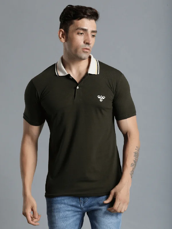 Youthful Marco Men Olive Polo T-Shirt