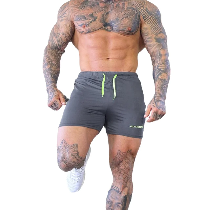 Smart Casuals Jed North Agile 4" gym short w/zipper pockets grey
