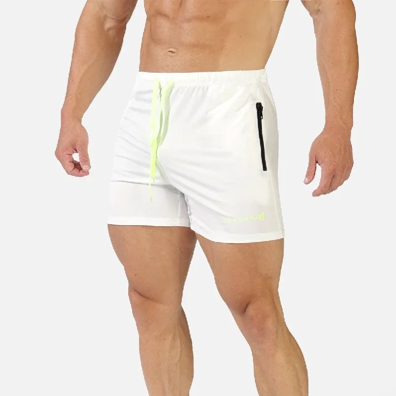 Cozy Outfit Jed North Agile 4" gym short w/zipper pockets white