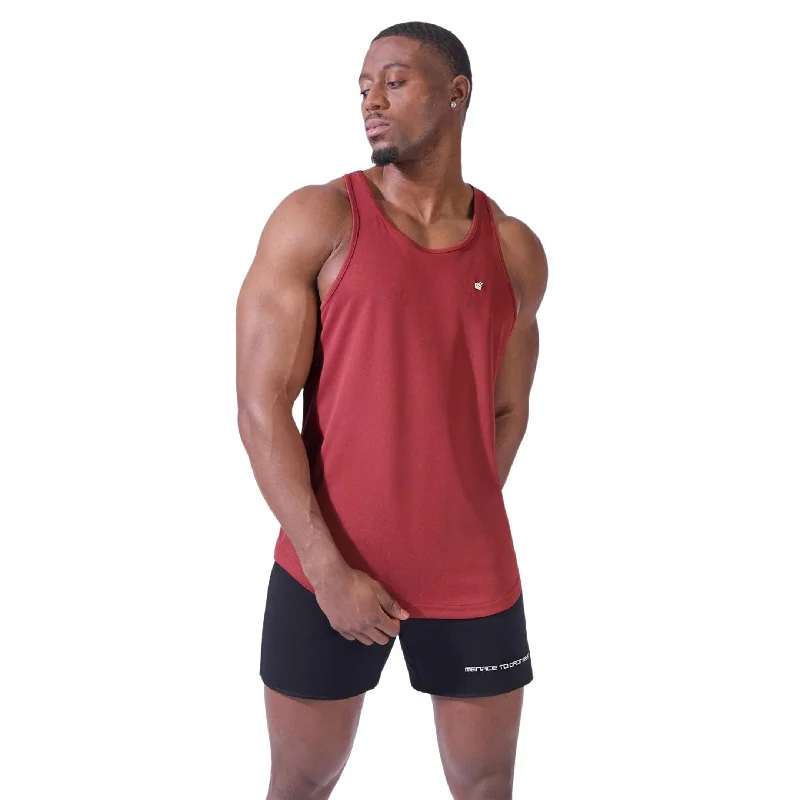 French Retro Jed North Microfiber Dri-fit tank maroon