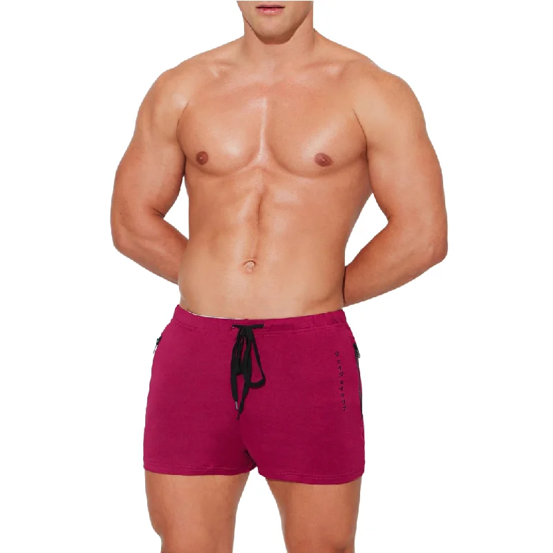 Layered Style JJ Malibu Karma 2" short w/zipper pockets berry