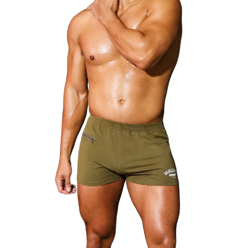 Easy Chic JJ Malibu Varsity 2" short w/zipper pocket olive