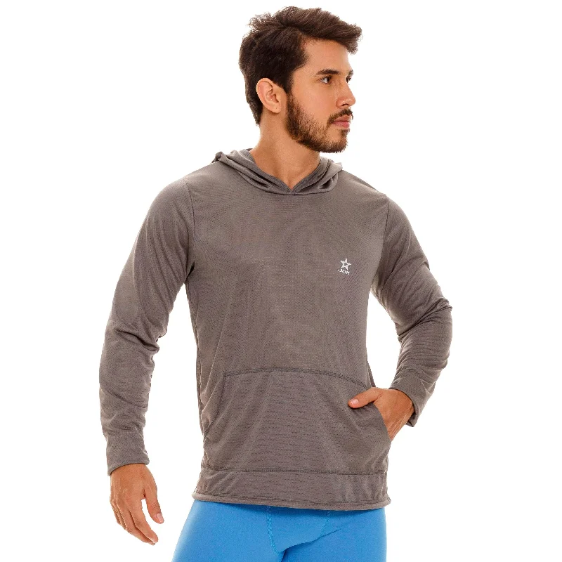 Stylish Fit JOR Cross hooded sports mesh pullover grey
