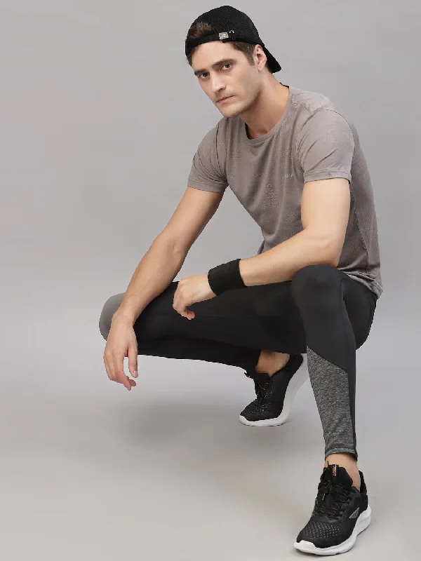 Everyday Chic JUMP USA Men Black Dark.Anthra Rapid Dry-Fit Solid Training Tights