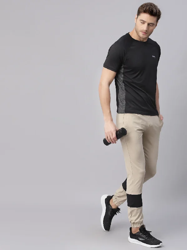 Soft And Comfortable JUMP USA Men Black Sports Round Neck T-shirt