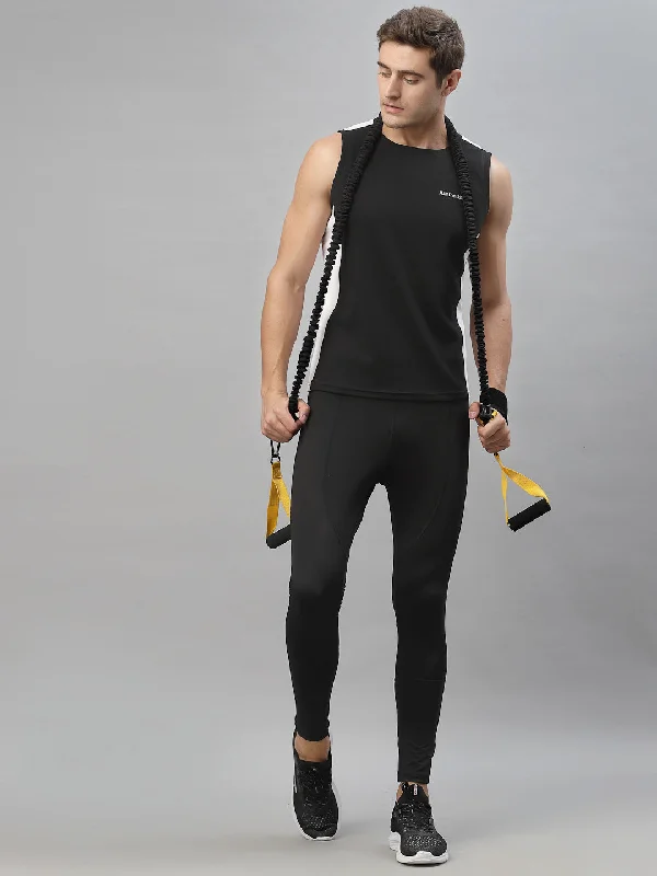 Fashion Comfort JUMP USA Men Black-White Rapid Dry Training Tank T-Shirt