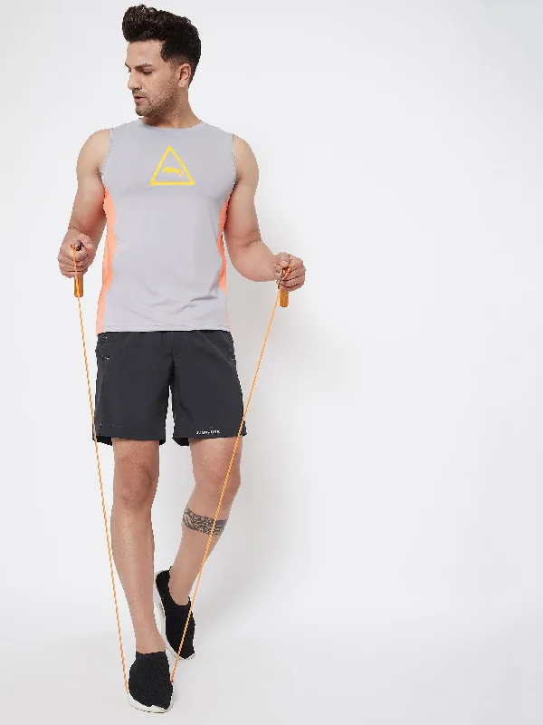 Energy Wear JUMP USA Men Charcoal Solid Regular Fit Sports Shorts
