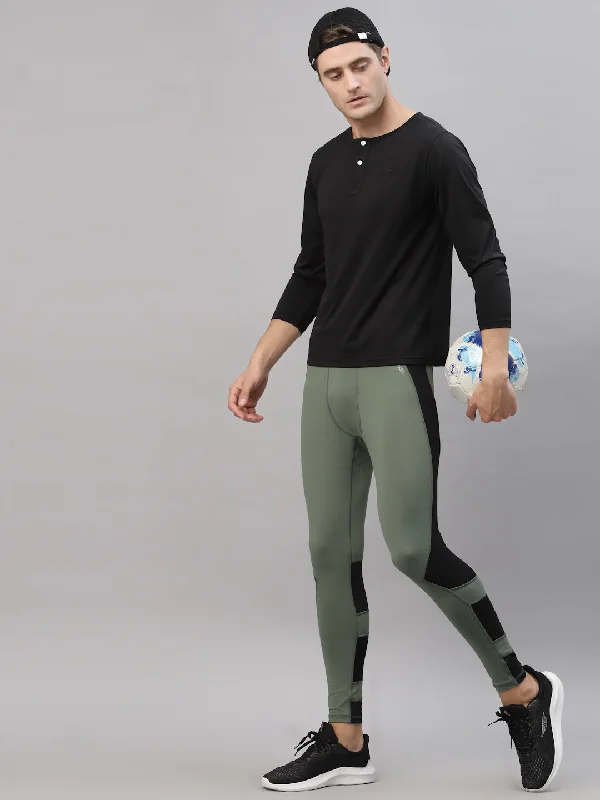 Comfortable Lifestyle JUMP USA Men Duck Green-Black Rapid Dry-Fit Solid Training Tights Comfortable Lifestyle JUMP USA Men Duck Green-Black Rapid Dry-Fit Solid Training Tights