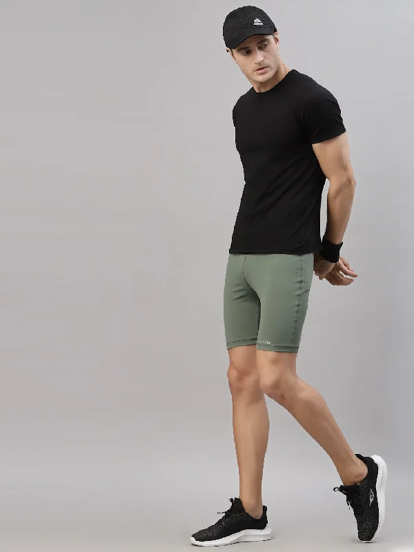 Easy Wear Chic JUMP USA Men Duck Green Rapid Dry-Fit Solid Training Short Tights