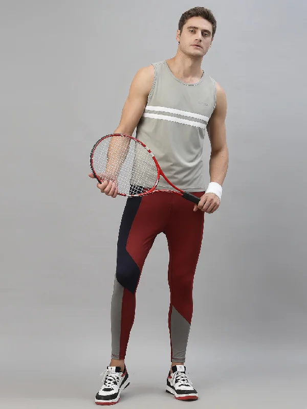 Stylish Jackets JUMP USA Men Grey-White Rapid Dry Training Tank T-Shirt