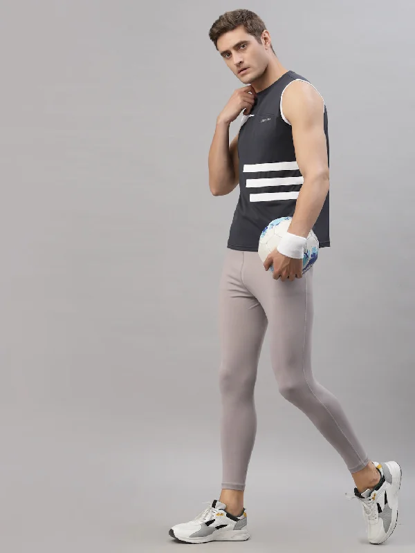 Leisure Travel JUMP USA Men Lilac Grey  Rapid Dry-Fit Solid Training Tights