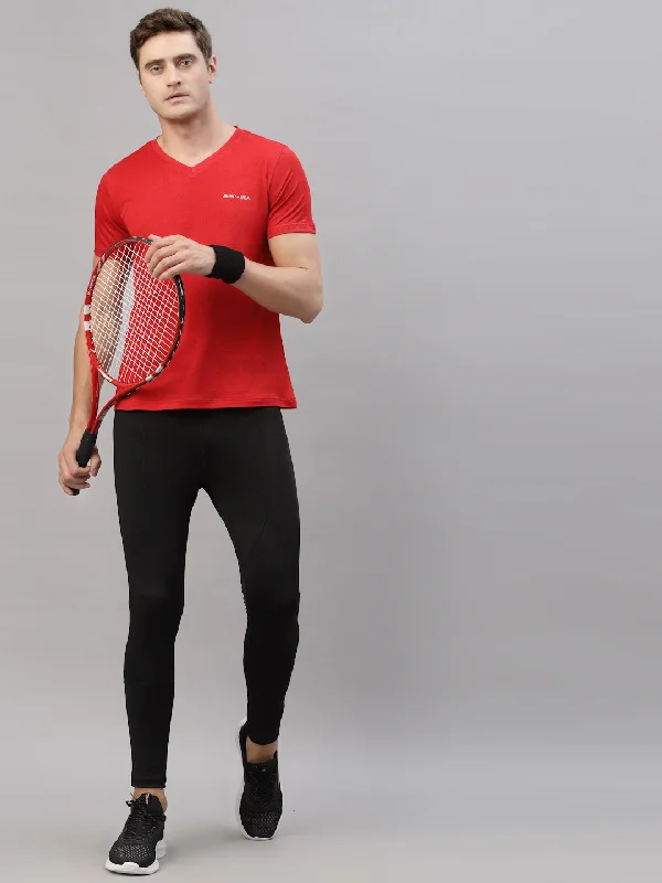 Casual Fit Wear JUMP USA Men Red Round Neck Short Sleeves T-Shirt