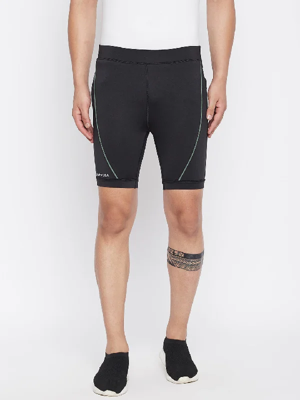 Exquisite Embroidery JUMP USA Men Black Active Wear Tights