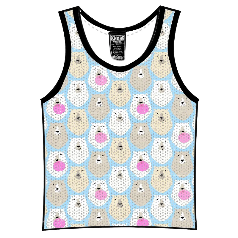 High-quality Fabrics Knobs Bears tank mesh sky blue