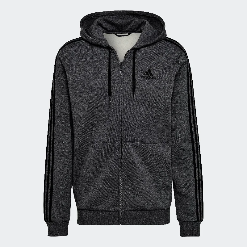Comfortable Lounge Wear Men's adidas Essentials Fleece 3-Stripes Full-Zip Hoodie