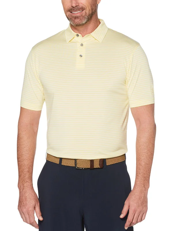 Fashion Touch Mens Striped Short Sleeve Polo