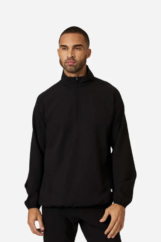 Integrated Design 7 Diamonds Oxygenate Solid Quarter-Zip Pullover in Black