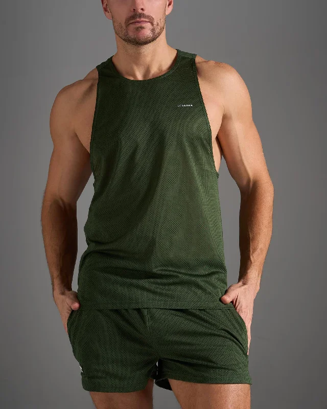 Fashion Must-have TEAMM8 S.S.C. Mesh Tank - Forest Green