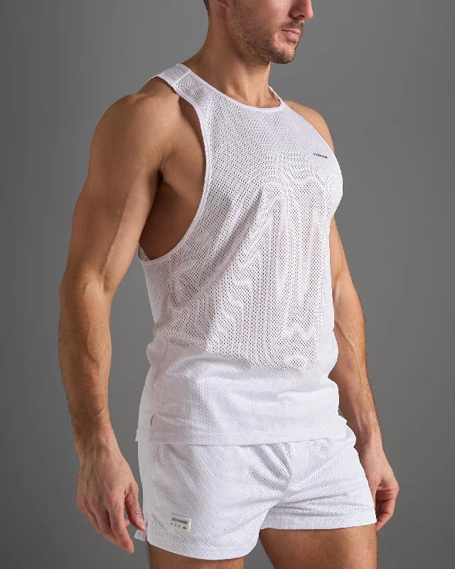 Personalized Wear TEAMM8 S.S.C. Mesh Tank - White