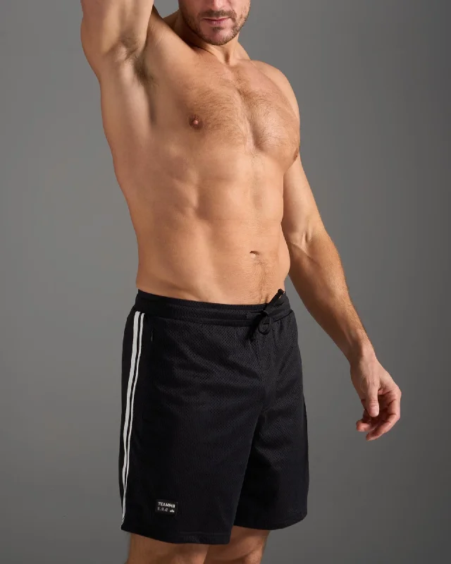 Light And Breathable S.S.C. Fraternity Mesh 6" Short - Black