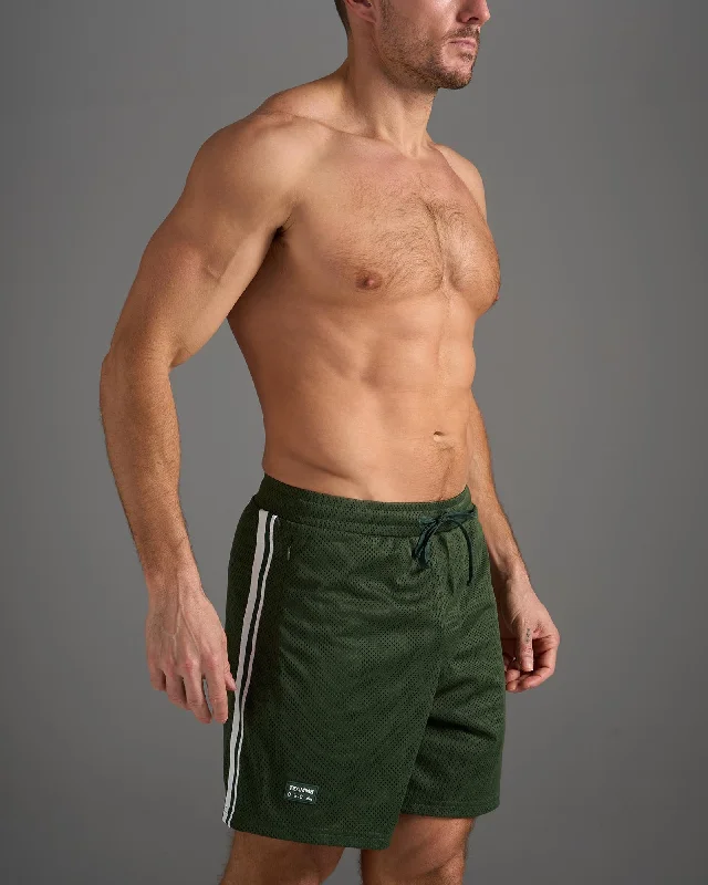Celebrity Style S.S.C. Fraternity Mesh 6" Short - Forest Green