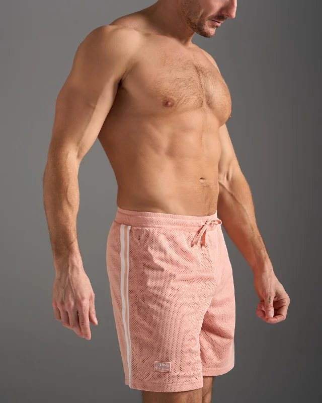 Noble And Elegant S.S.C. Fraternity Mesh 6" Short - Dusty Pink