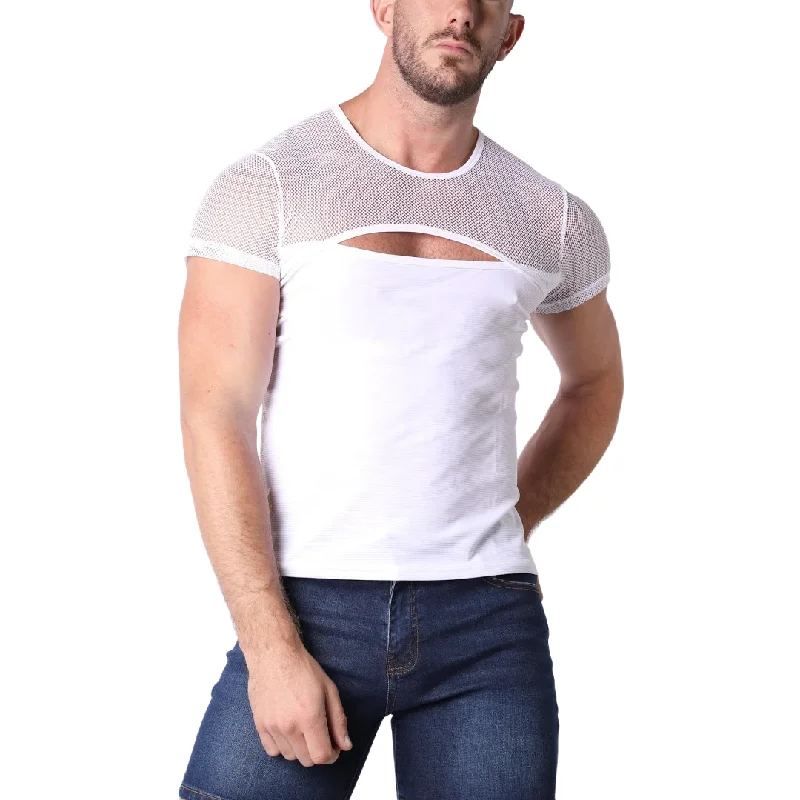 Double-sided Wear Vaux Supernova split mesh t-shirt white