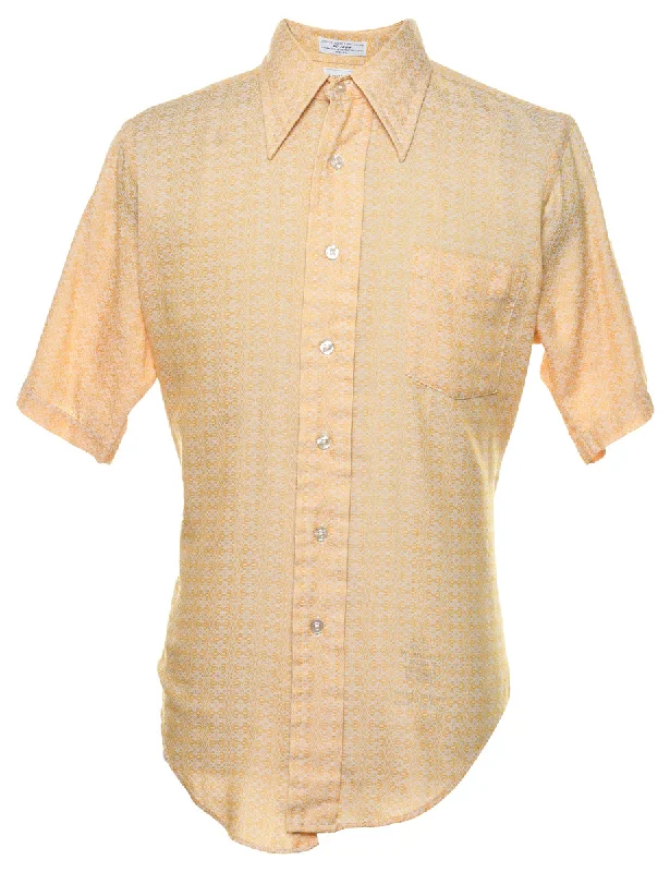 Dessert Matching 1970s Floral Short Sleeved Shirt - M