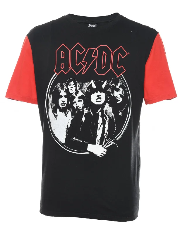 Soft Textures AC/DC Black, Red & White Band T-shirt - M