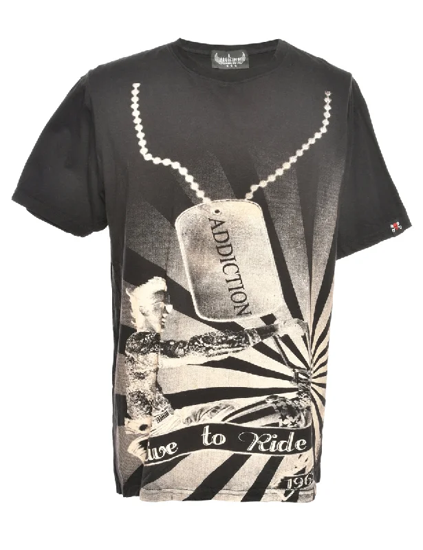Easy Chic Wear Addiction Printed T-shirt - L