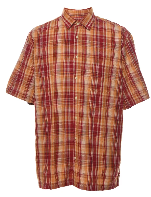 Soft Fabric Looks Arrow Checked Shirt - L