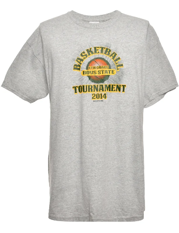 Warm And Comfortable Basketball Tournament Printed T-shirt - L