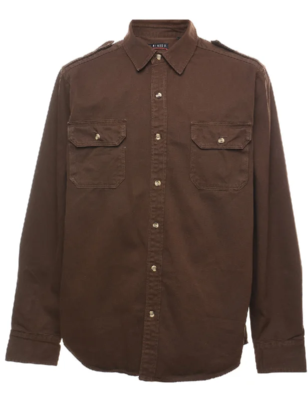 Soft Comfort Wear Bill Blass Denim Shirt - L