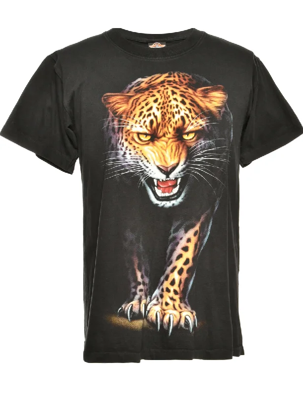 Comfy Dress Black Animal T-shirt - M