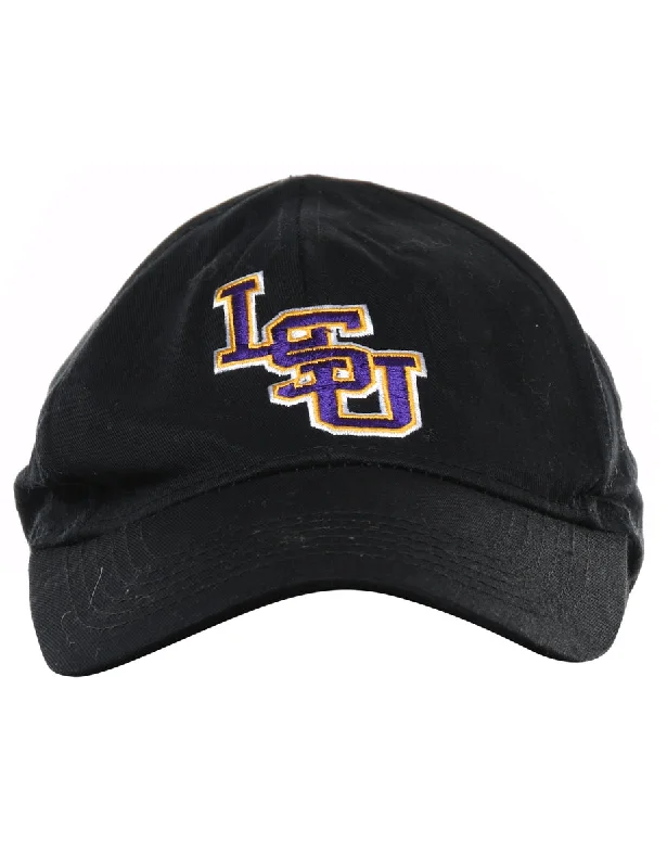 Soft Style Black Embroided Cap - XS